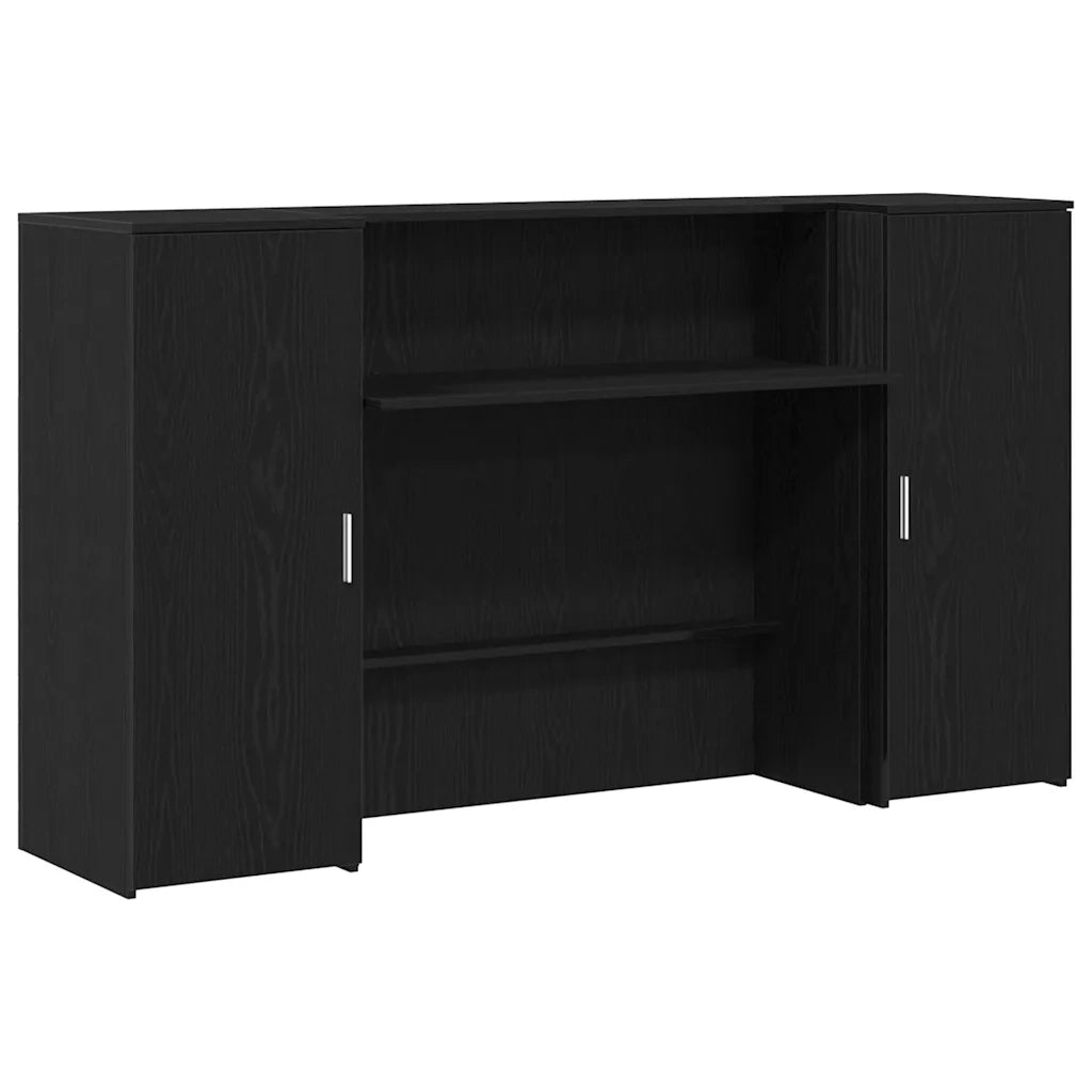 Banco Reception Rovere Nero 180x50x103,5 cm Legno Multistrato