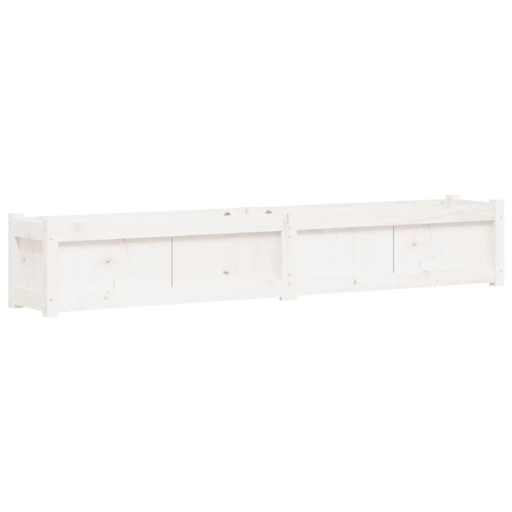 Vassoio per fioriera aiuola rialzata piante fiori terrazza giardino 180 x 31 x 31 cm legno di pino massiccio bianco 02_0037471