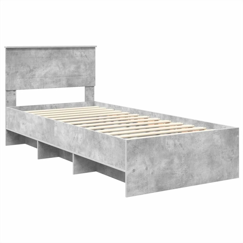 Struttura del letto con testiera Grigio cemento 120 x 123 cm