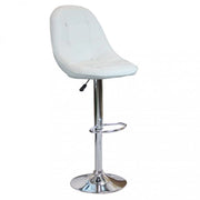 SGABELLO FLYNN CON SEDUTA TRAPUNTATA ECOPELLE 59 X 55 X 95/116 CM BIANCO OKX