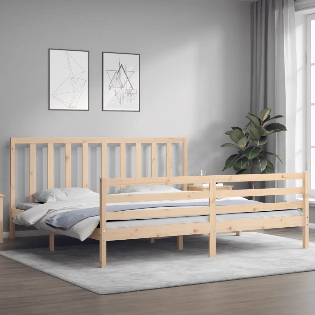 Giroletto senza Materasso-Struttura Letto 200x200 cm in Legno Massello di Pino 455502