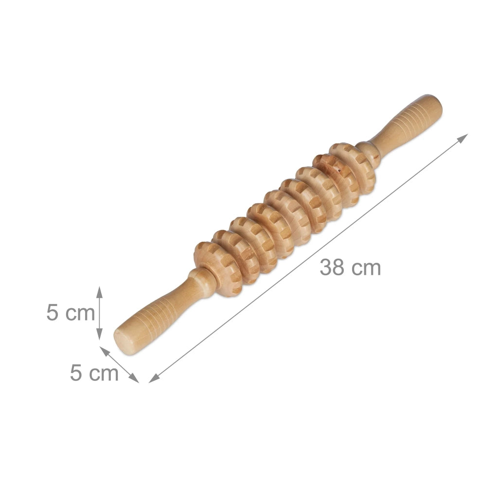 Rullo da massaggio ergonomico 5 x 38 x 5 cm per il rilassamento muscolare e la riduzione della tensione in legno naturale 13_0013405
