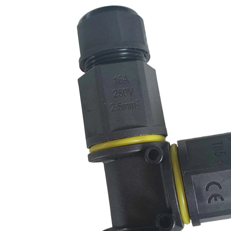 2 Connettori Veloce IP68 Forma T 3 Posti per Cavo Elettrico 6 12mm 125x80x30mm