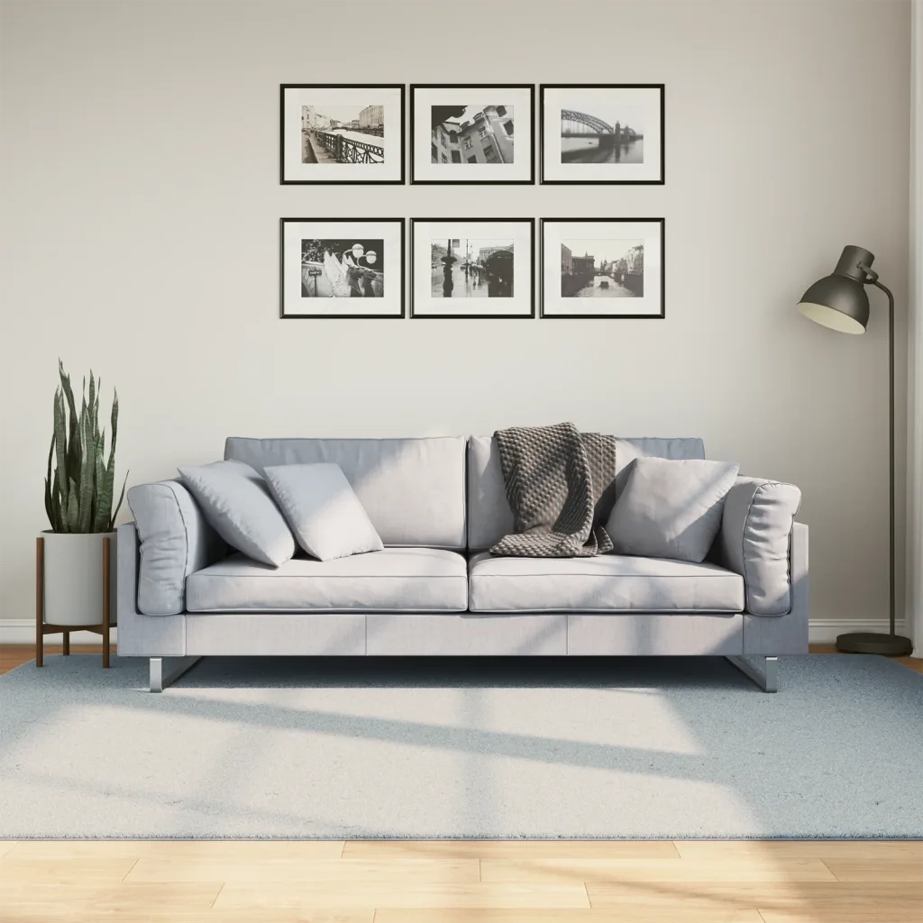 Tappeto del soggiorno | Tappeto a Pelo Corto HUARTE Morbido e Lavabile Blu 160x230 cm