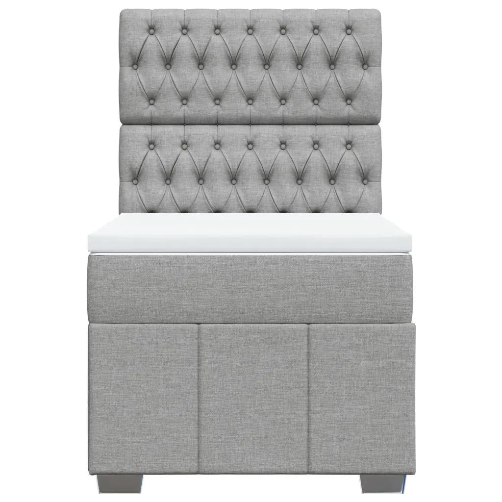 Giroletto a Molle con Materasso Grigio Chiaro100x200 cm Tessuto 3291586