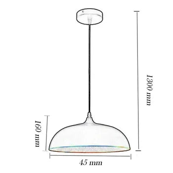 Lampadario sospensione stile contemporaneo metallo pendente cupola attacco E27 nero