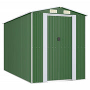 Casetta da giardino cabina ripostiglio casetta da esterno robusta casetta per attrezzi 192 x 357 x 223 cm acciaio zincato verde 02_0022363