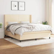 Giroletto a Molle con Materasso Crema 180x200 cm in Tessuto 3131294
