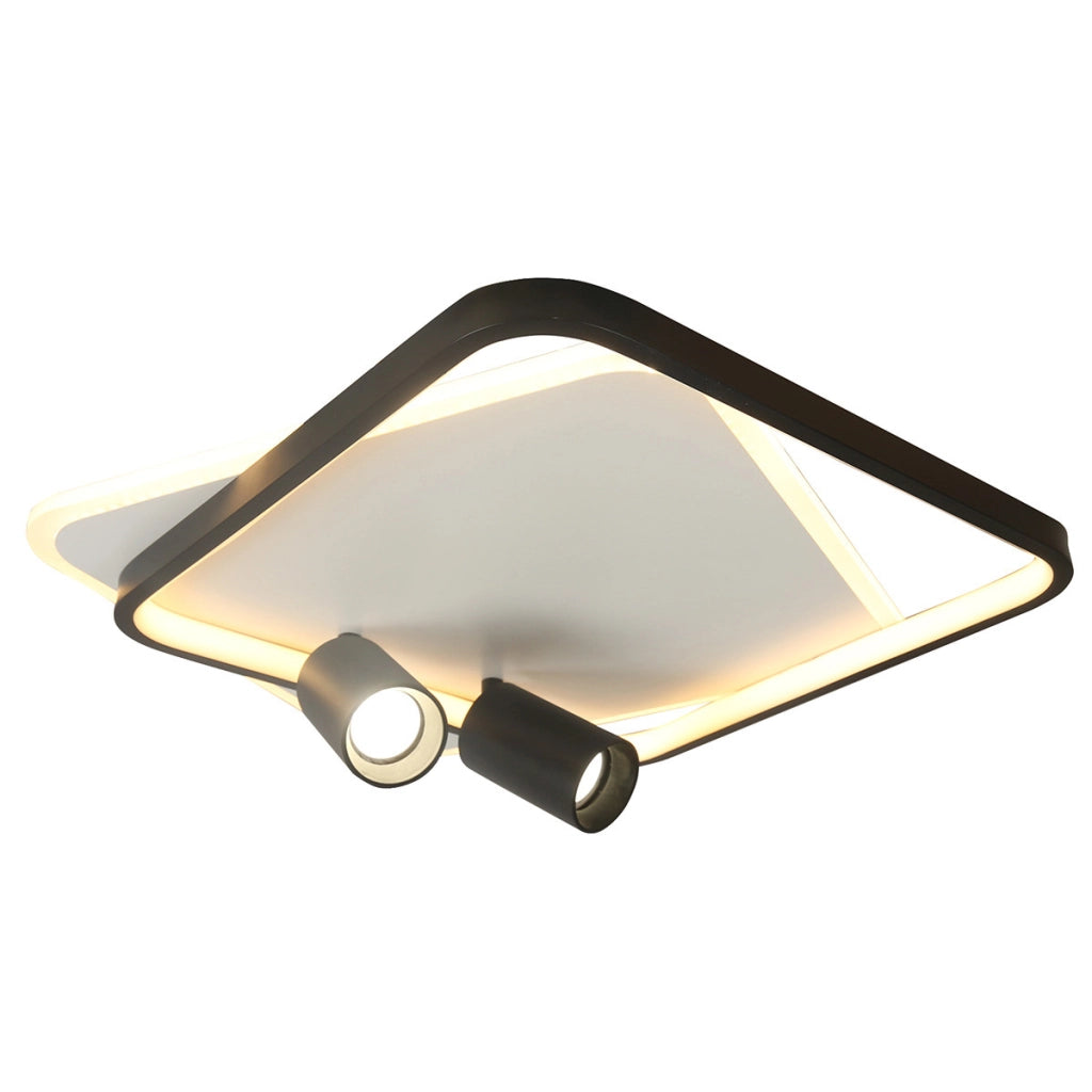 Plafoniera quadrata moderna nero/bianco LED CCT 36W Parma