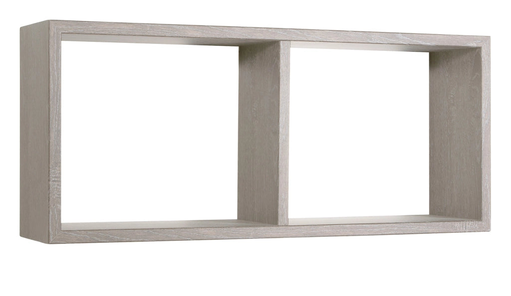 Mensola Rettangolare 2 Scomparti da Parete 70x30x15,5 cm in Fibra di Legno Morgana Rovere Grigio New
