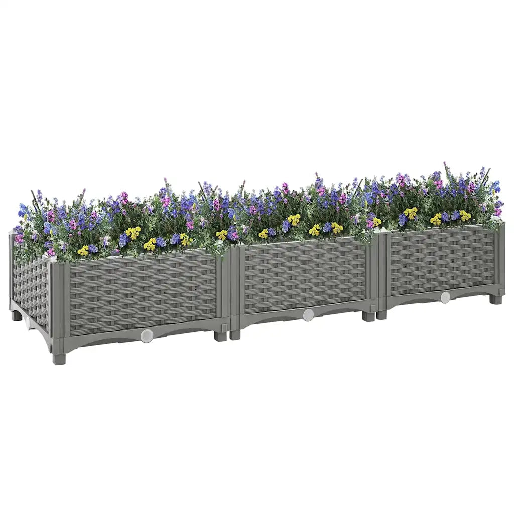 Fioriera Rialzata-Vaso da Esterno-Fioriera Elevata 120x40x23 cm in Polipropilene 427543