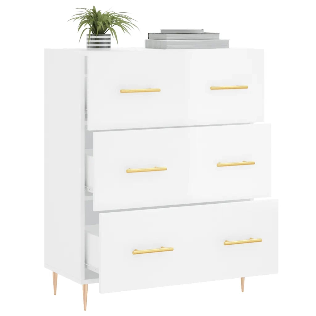 Credenza 69,5x34x90 cm in Legno Multistrato Bianco Lucido 827838