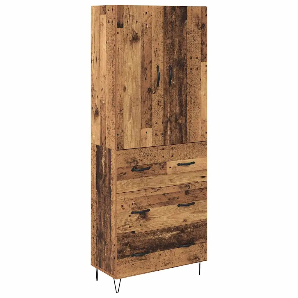 Credenza con cassetto 2 pz | Madia | Buffet da pranzo | Armadio da pranzo Legno vecchio Legno multistrato