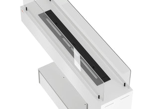 Camino a Bioetanolo da Pavimento 110x92 cm Spectrum Bianco con Vetro