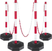 Afzetpaal per parcheggio - 4 piedini - Sicuro/Avviso - Solido - 84 CM Lungo - ABS - Rosso-Bianco