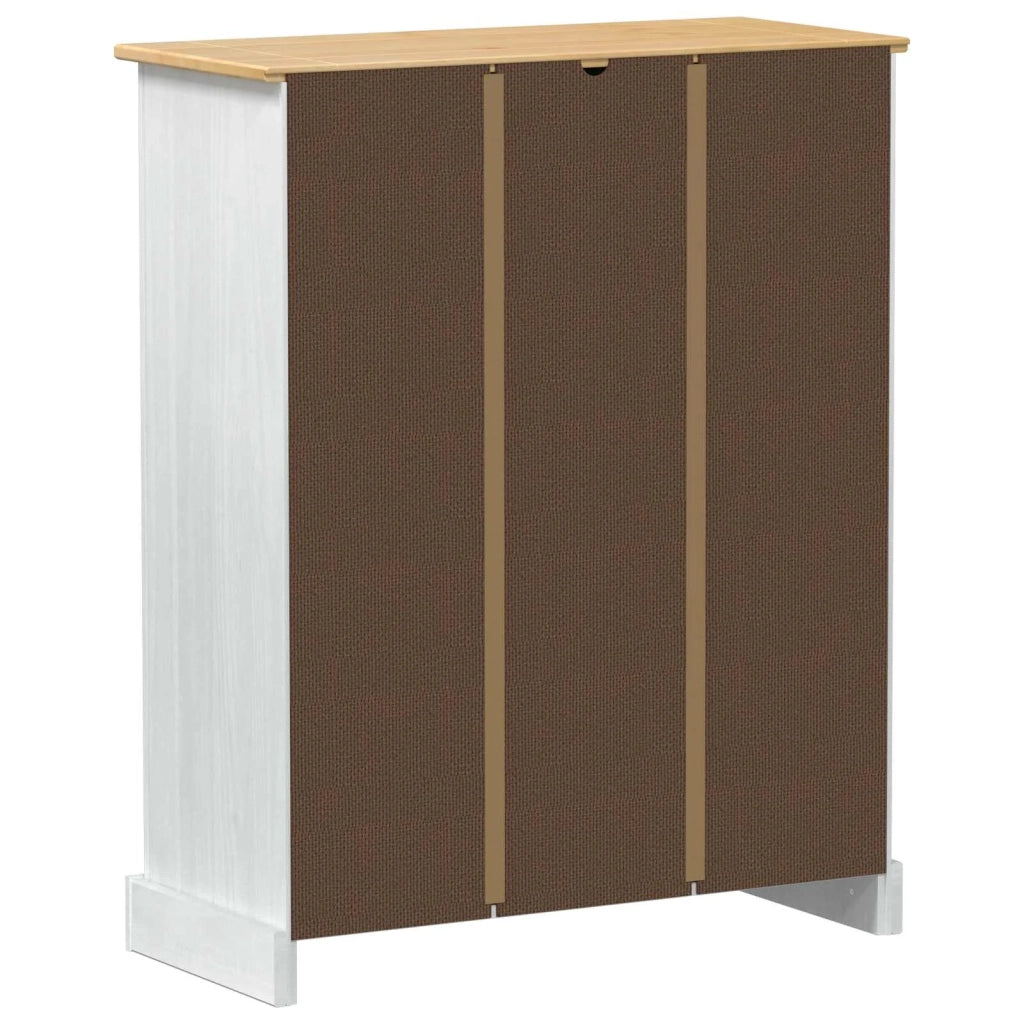 Mobile per scarpe Bianco 86 x 38,5 x 108 cm Pino massello 42024951