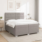 Letto box spring con materasso Tortora 200 x 200 cm Tessuto 3453490