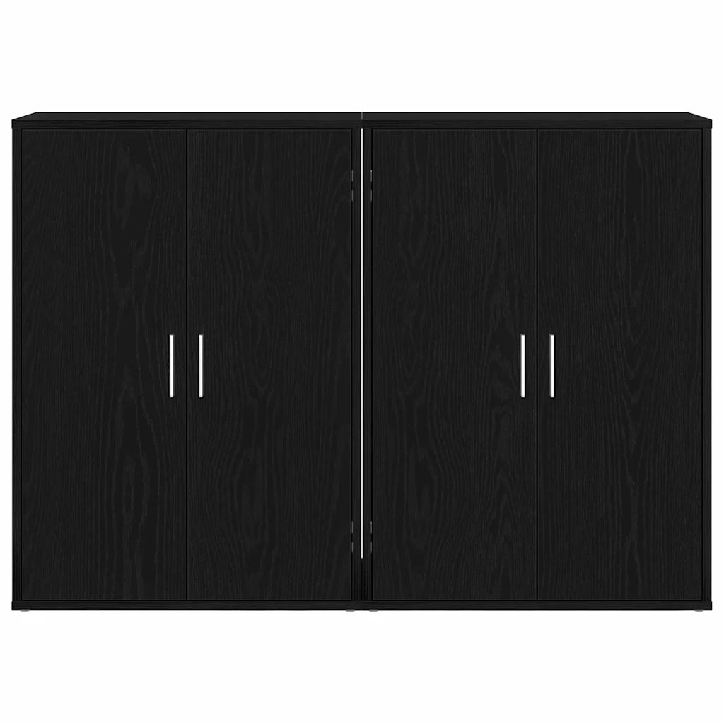 Credenza 2 pz | Madia | Buffet da pranzo | Armadio da pranzo Rovere Nero 60 x 31 x 84 cm Legno multistrato