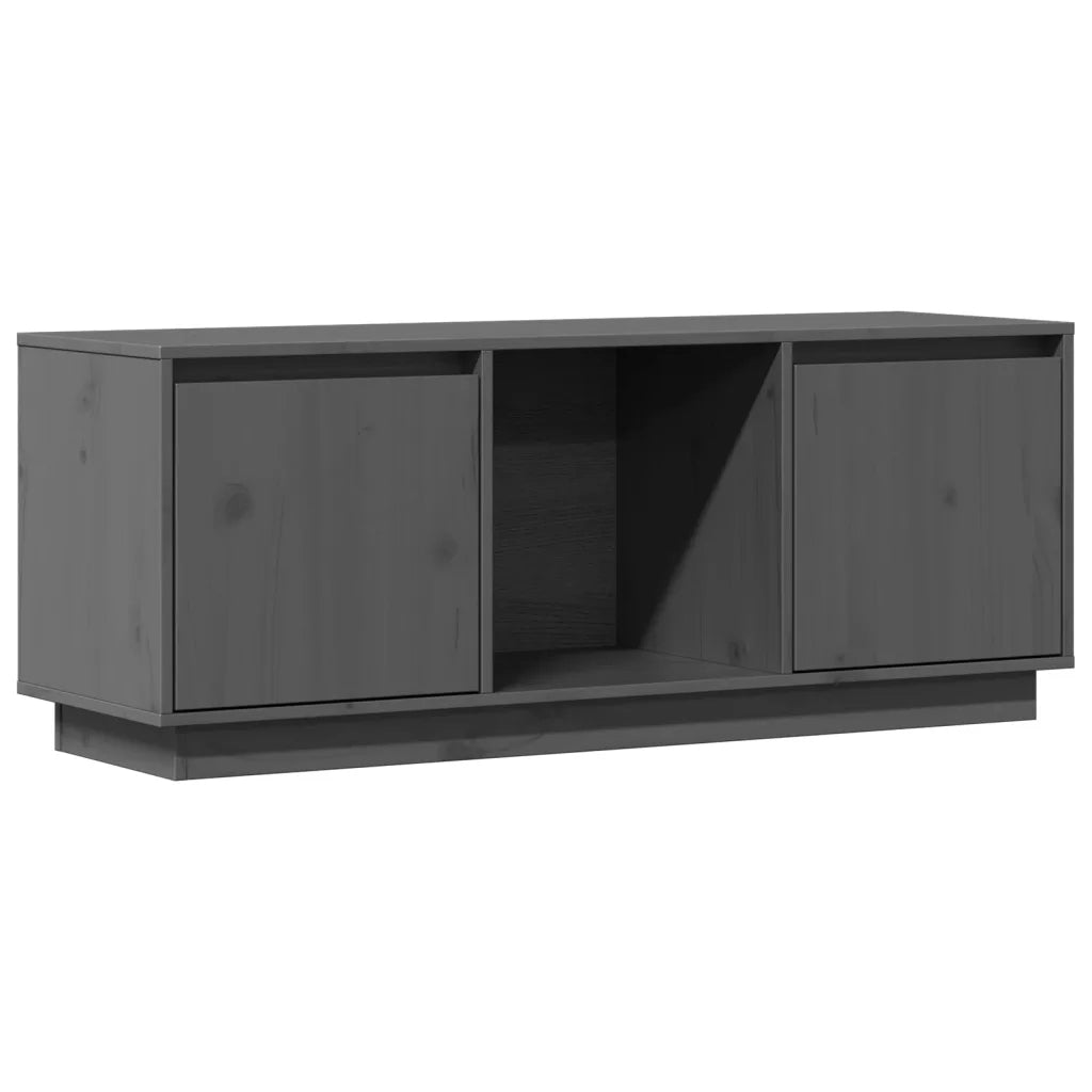 Mobile Porta TV Grigio 110,5x35x44 cm in Legno Massello di Pino cod mxl 19754