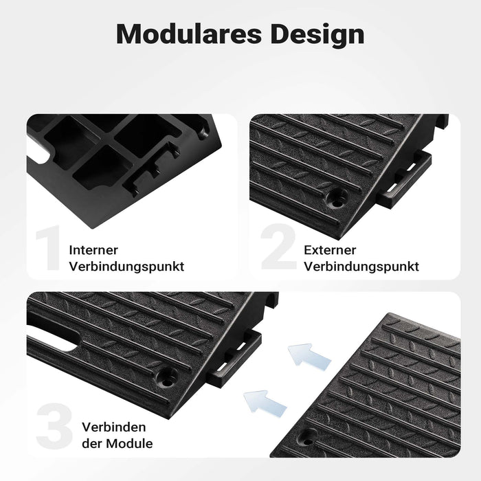 Rampa in gomma per marciapiedi e cordoli 500 x 315 x 107mm max 50 t antiscivolo, impilabile