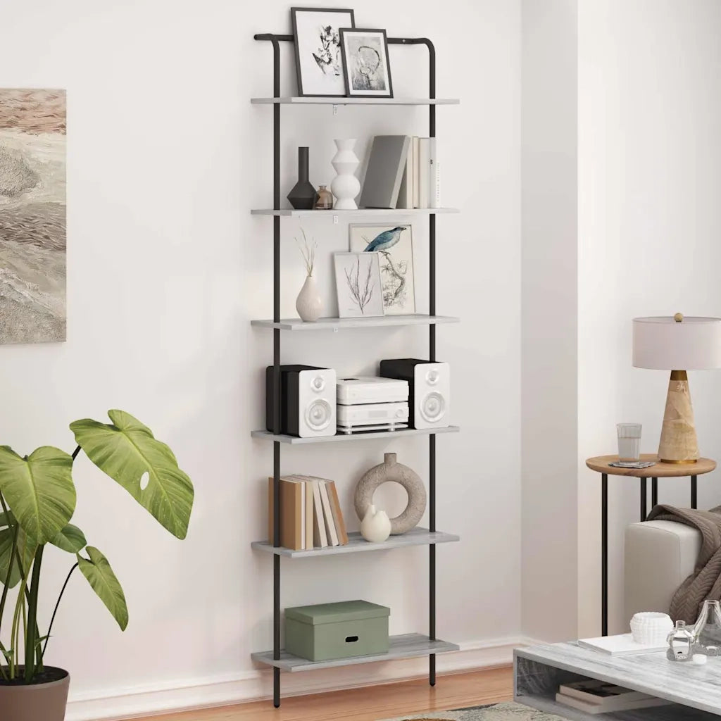 Libreria Grigio Sonoma 60 x 24 x 203 cm Legno multistrato