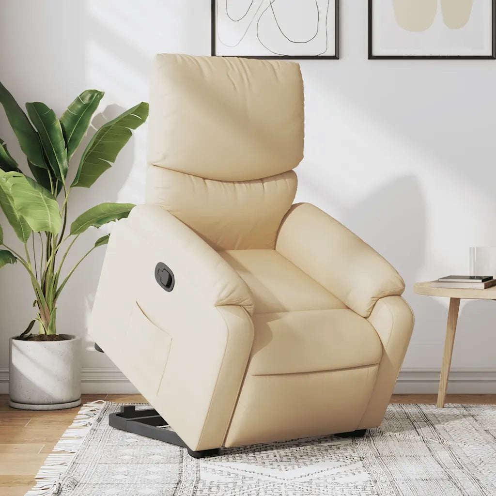Poltrona Alzapersona Reclinabile Crema in Tessuto 3204833