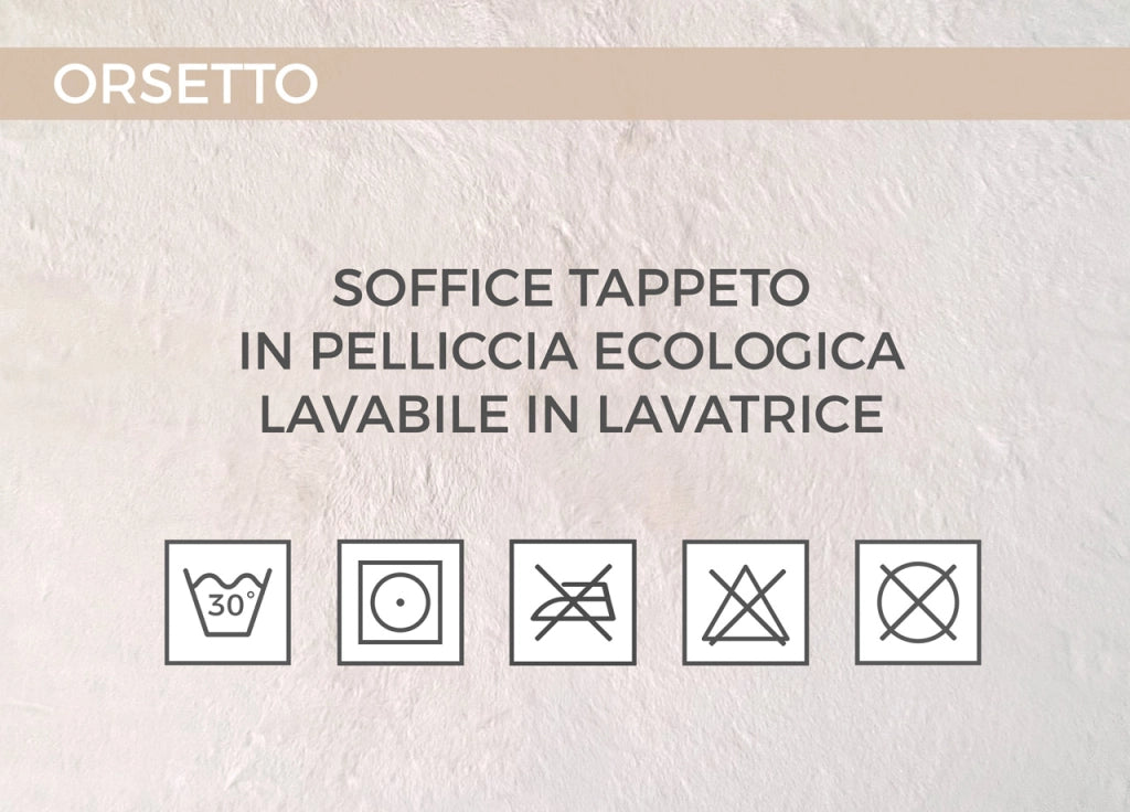 Tappeto Peloso In Pelliccia Ecologica Sagomato Modello Orsetto Varie Forme - 130x150cm - Perla