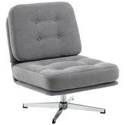 Poltrona girevole imbottita con cuscino e gambe in metallo ¨C zephmum ¨C grigio chiaro