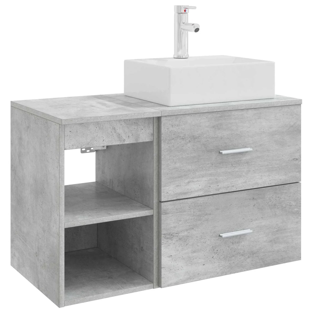 Set di mobili per il bagno 2 pcs Grigio Cemento 3403891