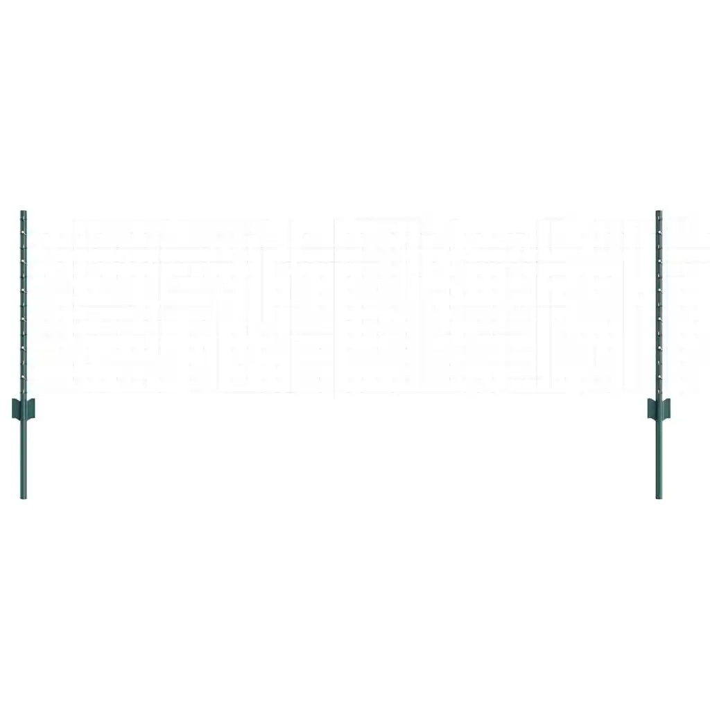 Palo della recinzione 22 pz Verde 100 cm Acciaio CFW8457229