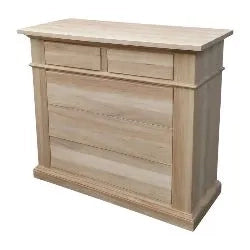 Cassettiera classica in legno 5 cassetti grezzo l.128 p.54 h.100 (2163) - Mobili 2G
