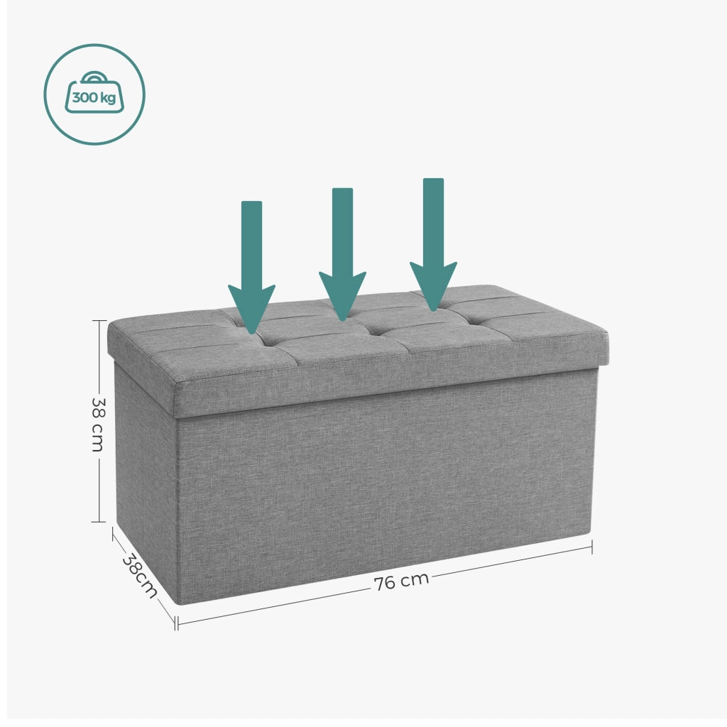VALORA Pouf Organizer per riporre oggetti, Grigio Chiaro - LSF47G