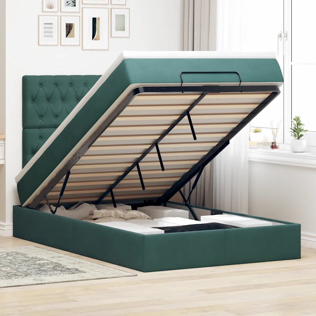 Struttura Letto Pouf con Materassi 120x190 cm Velluto 3313532