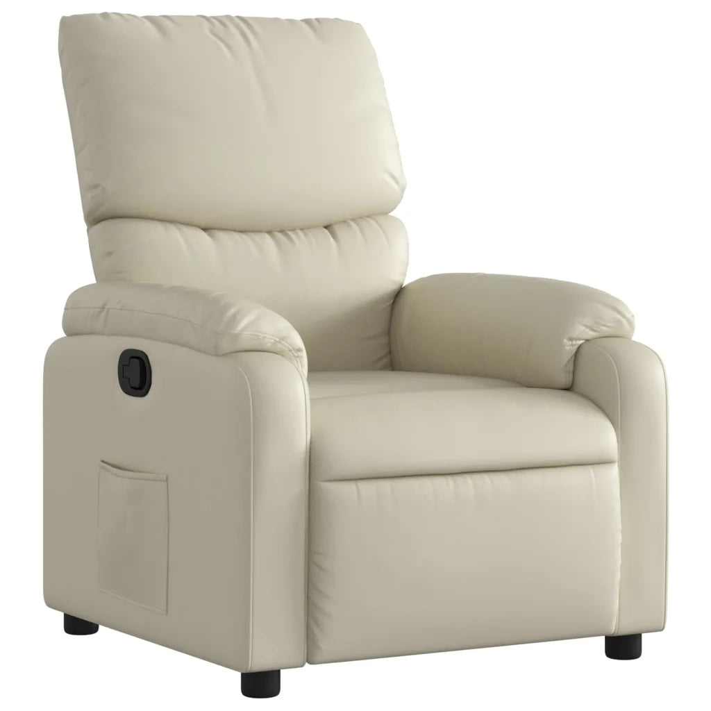 Divano Sedia-Poltrona Reclinabile Crema in Similpelle 294104