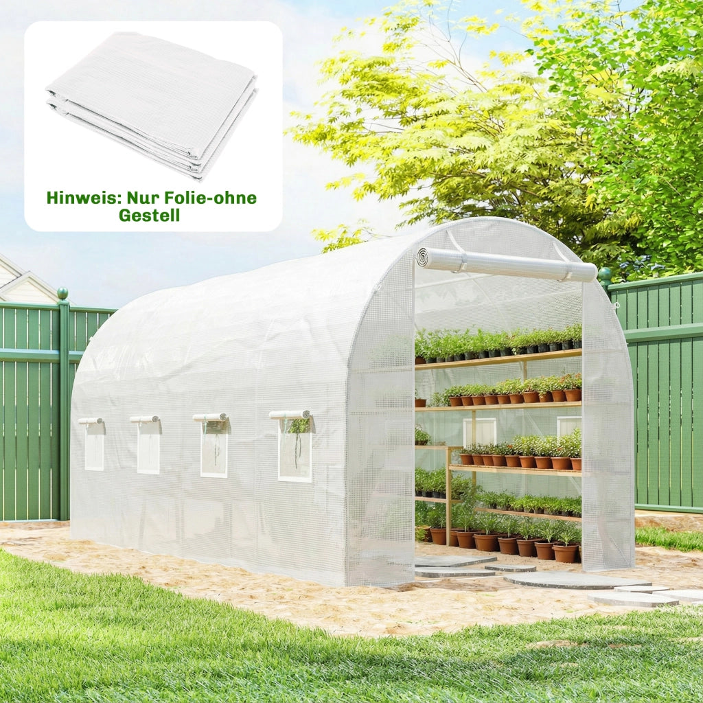 Serra da giardino ¨C zephmum ¨C Bianco 4x2m con porta e 8 finestre