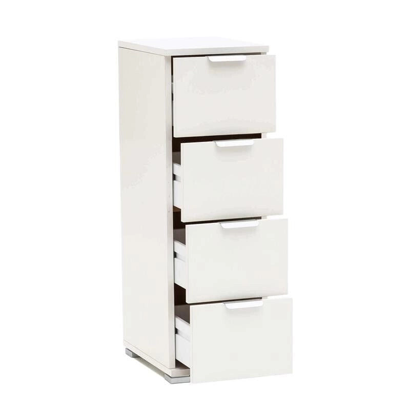CASSETTIERA BASIC CON 4 CASSETTI IN COLORE BIANCO 27 X 38 X H 85 CM