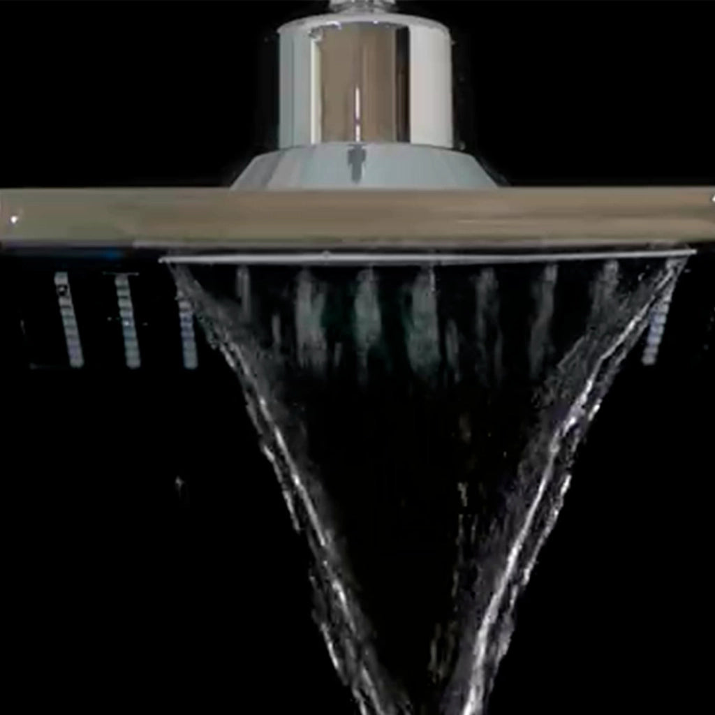 Sined Led 5 Soffione Quadrato Con Luce Led a 3 Getti e Sensore a Infrarossi Grigio