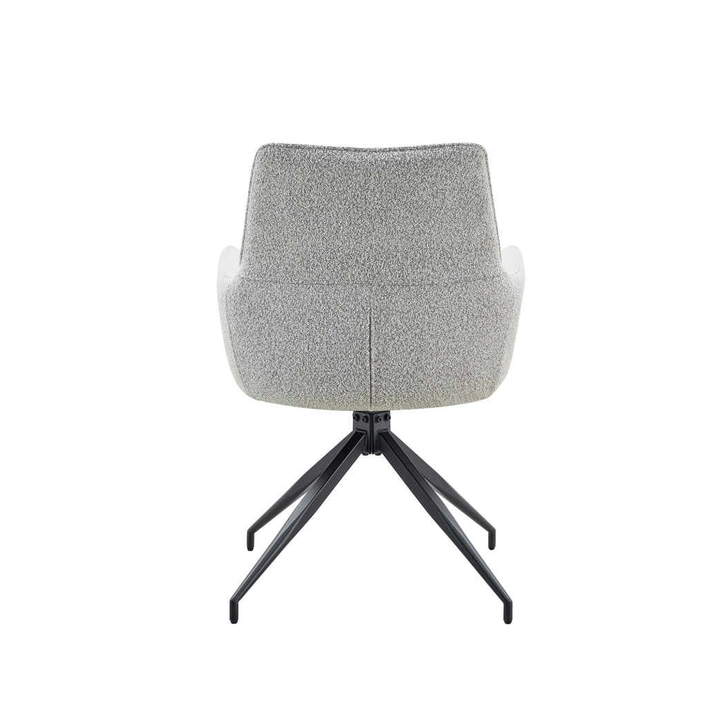 Sedia girevole 360° con braccioli; tessuto e metallo; grigio chiaro e nero; 71.0 × 57.5 × 52.5 cm