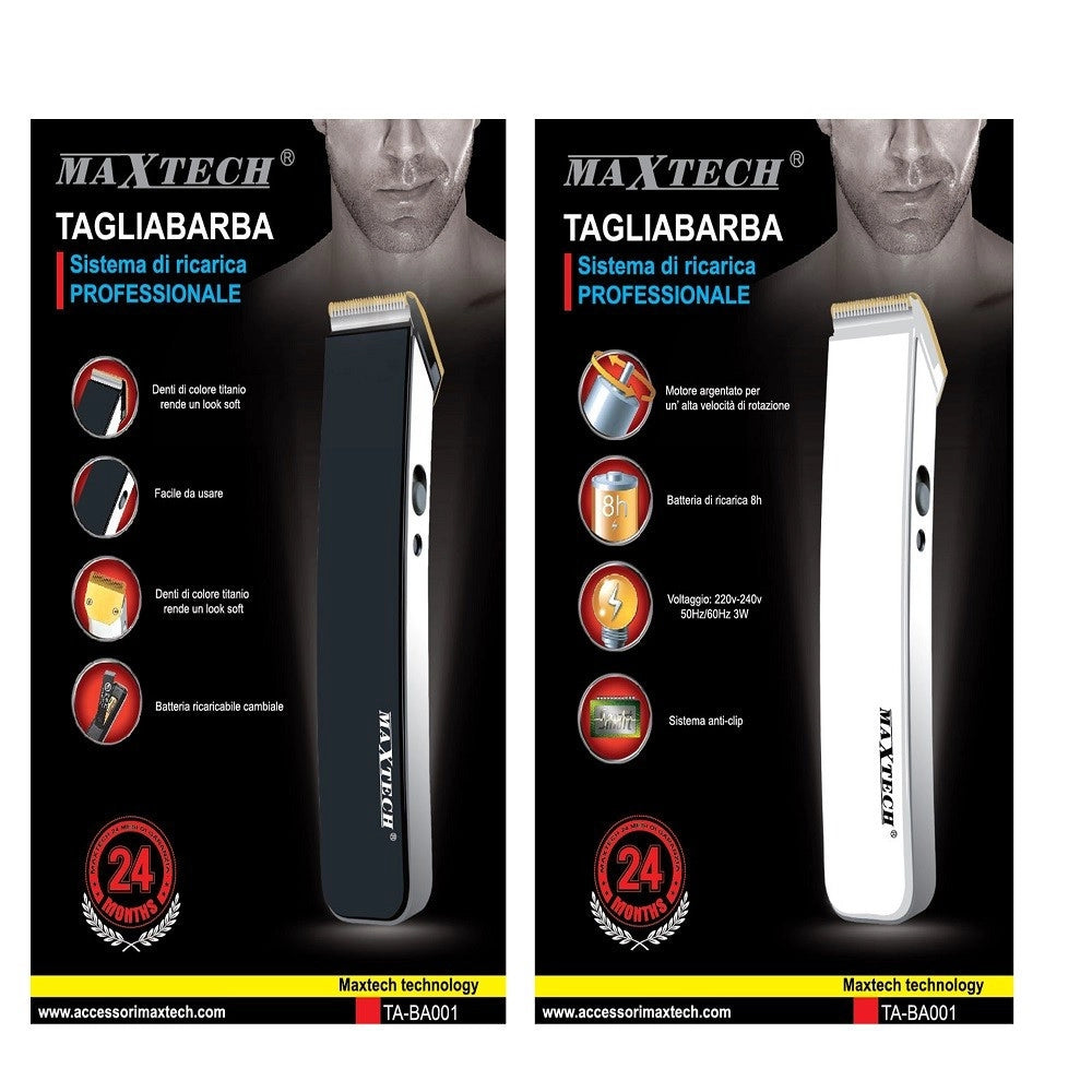 Trade Shop - Rasoio Elettrico Uomo Taglia Barba Batteria Ricaricabile Basette Peli Titanio Ta-ba001 -