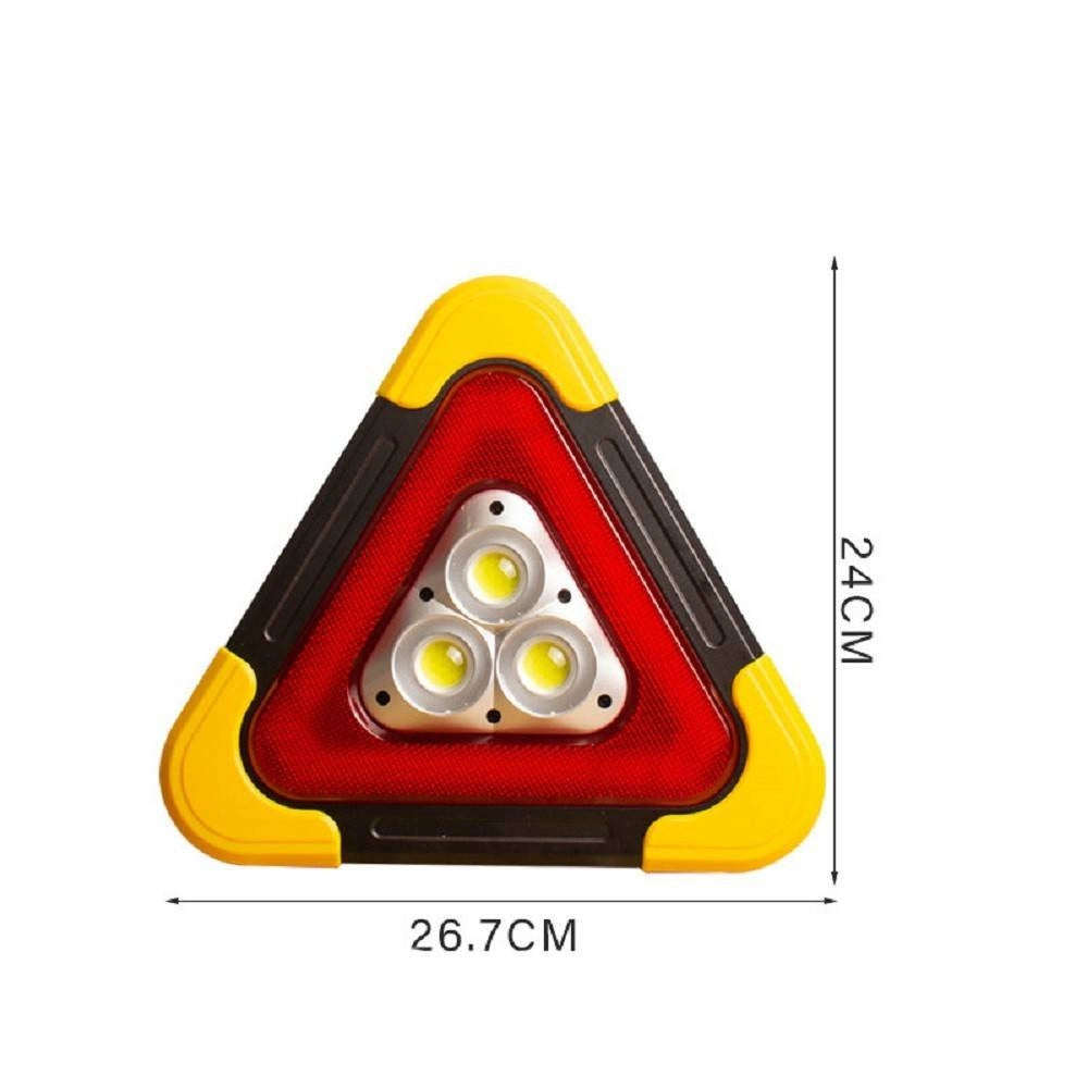 Trade Shop - Triangolo Per Emergenza Stradale A Led Strobo Ricarica Solare Usb 30w 24x26 Cm -