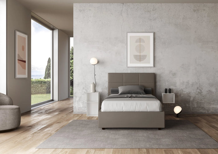 Letto Matrimoniale 160x210 cm Senza Rete Mika Cappuccino