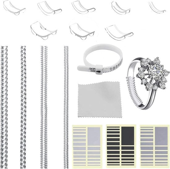 Set di Adattatori di Anello Invisibili da 71 pezzi per Anelli Singoli con Adattatore di Anello e Misuratore di Anello - TPU e EVA Plastica