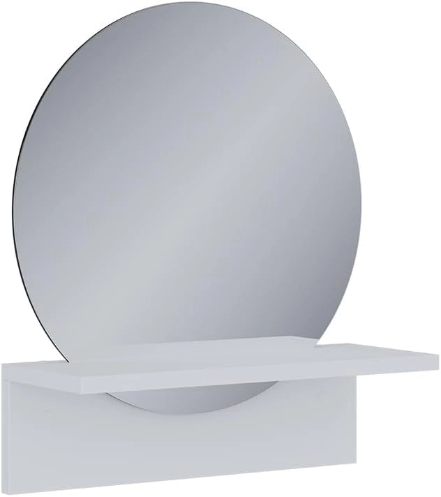 Specchio bagno Elyra, Bianco, 40 x 47.5 cm con ripiano, adatto per il montaggio a parete in bagno e in ambienti abitativi