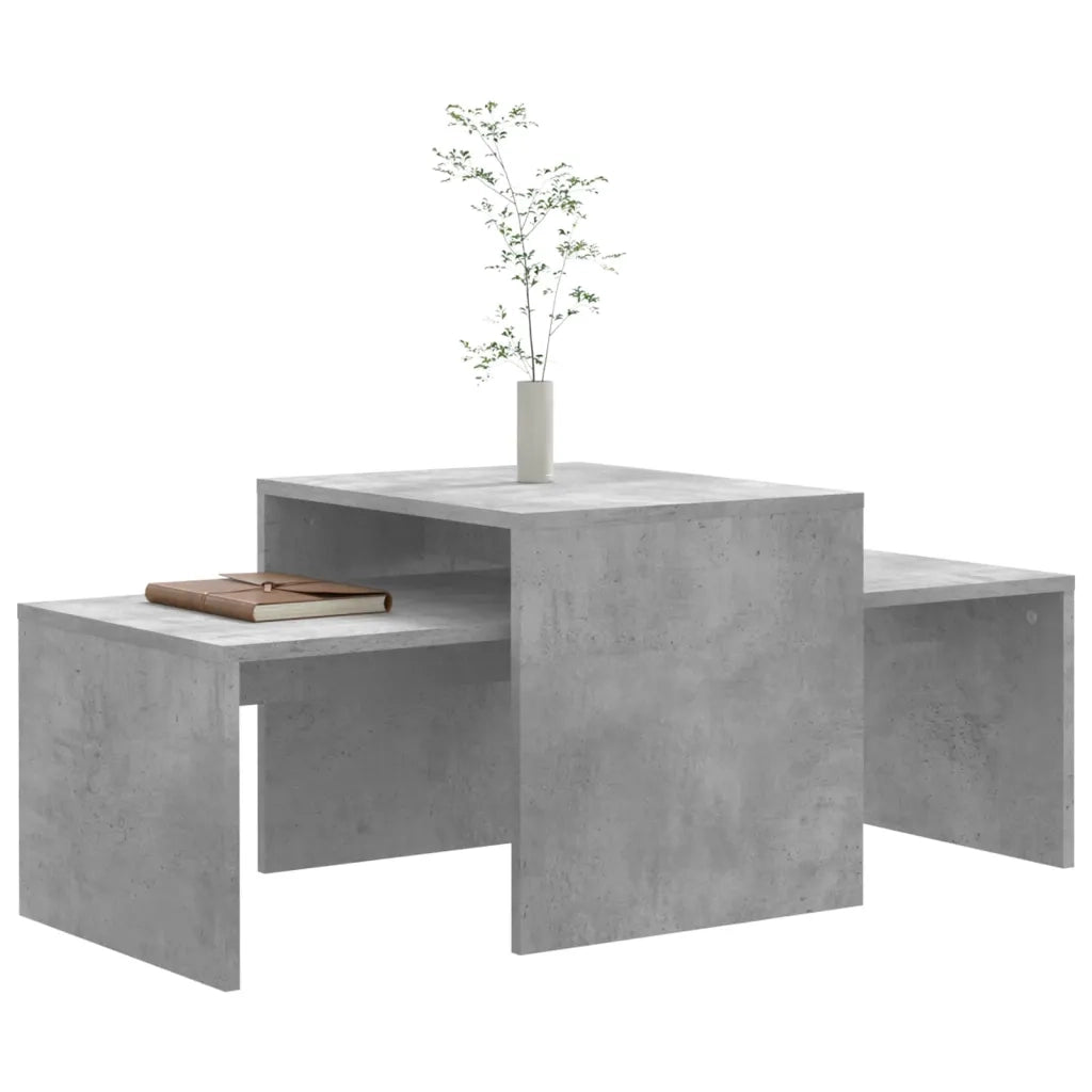 Set Tavolini da CaffÃ¨ Grigio Cemento 100x48x40 cm in Truciolato