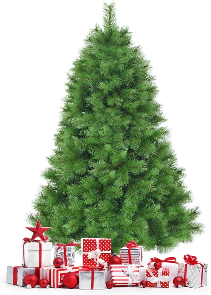 Albero di Natale Artificiale 180/210 CM, Albero di Natale con 586/808 Rami Folti e Base di Metallo, Ideale per Casa, Ufficio e Negozio, Verde (180 CM)