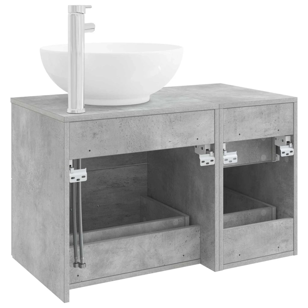 Set di mobili per il bagno 2 pz Grigio Cemento 3403995