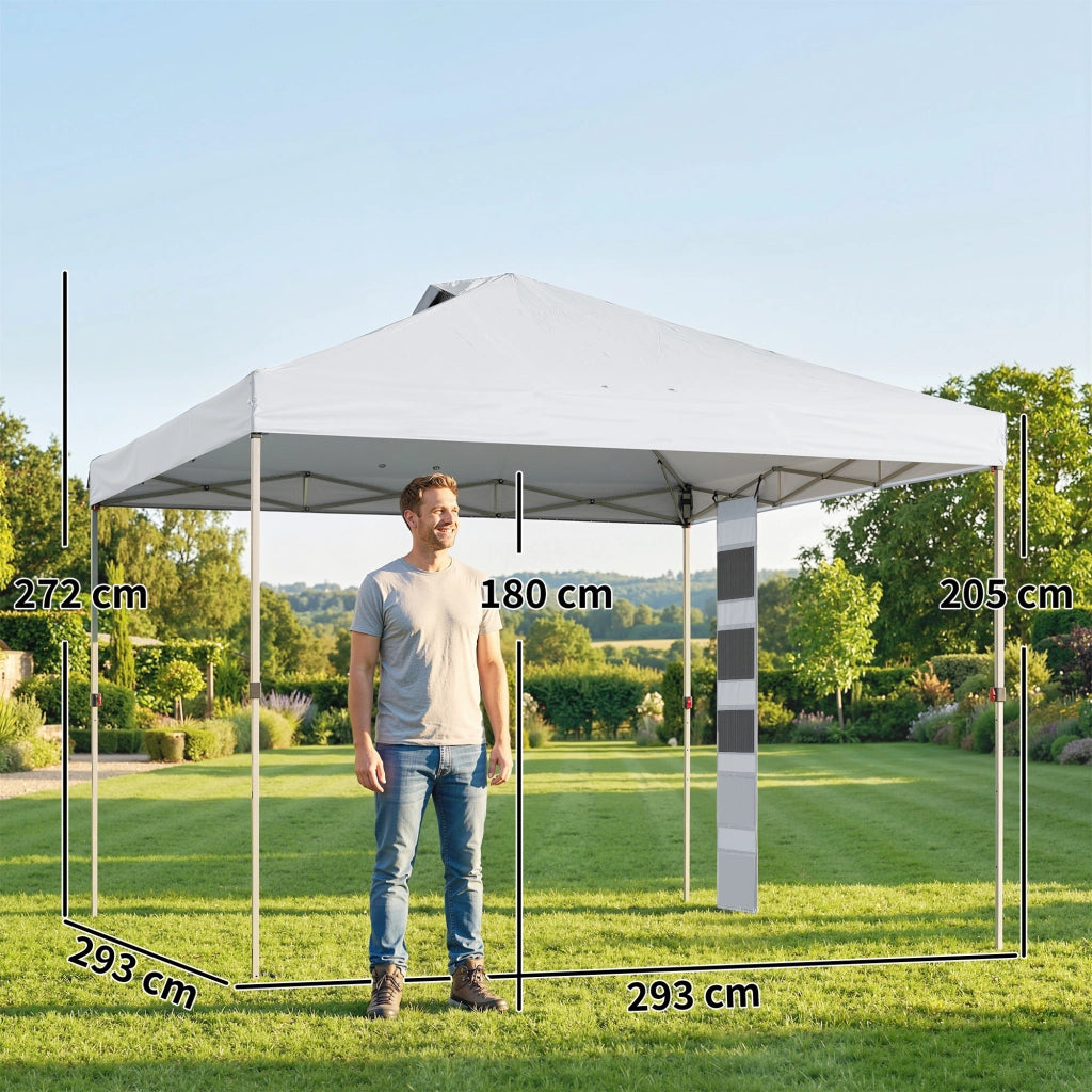 Gazebo Giardino 3x3 m ¨C Zephmum ¨C Bianco Metallo Oxford