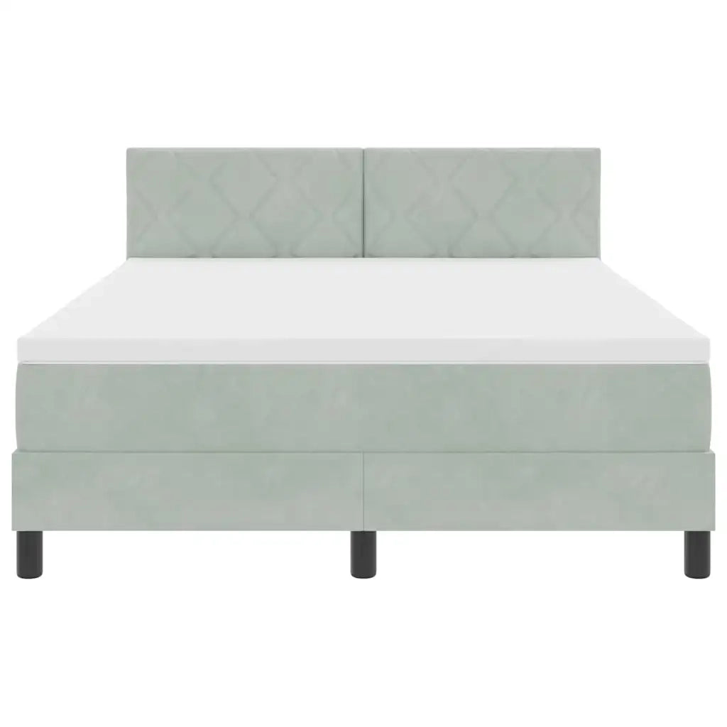 Letto a Sorgente LED Grigio chiaro 160 x 200 cm Velluto 3342728