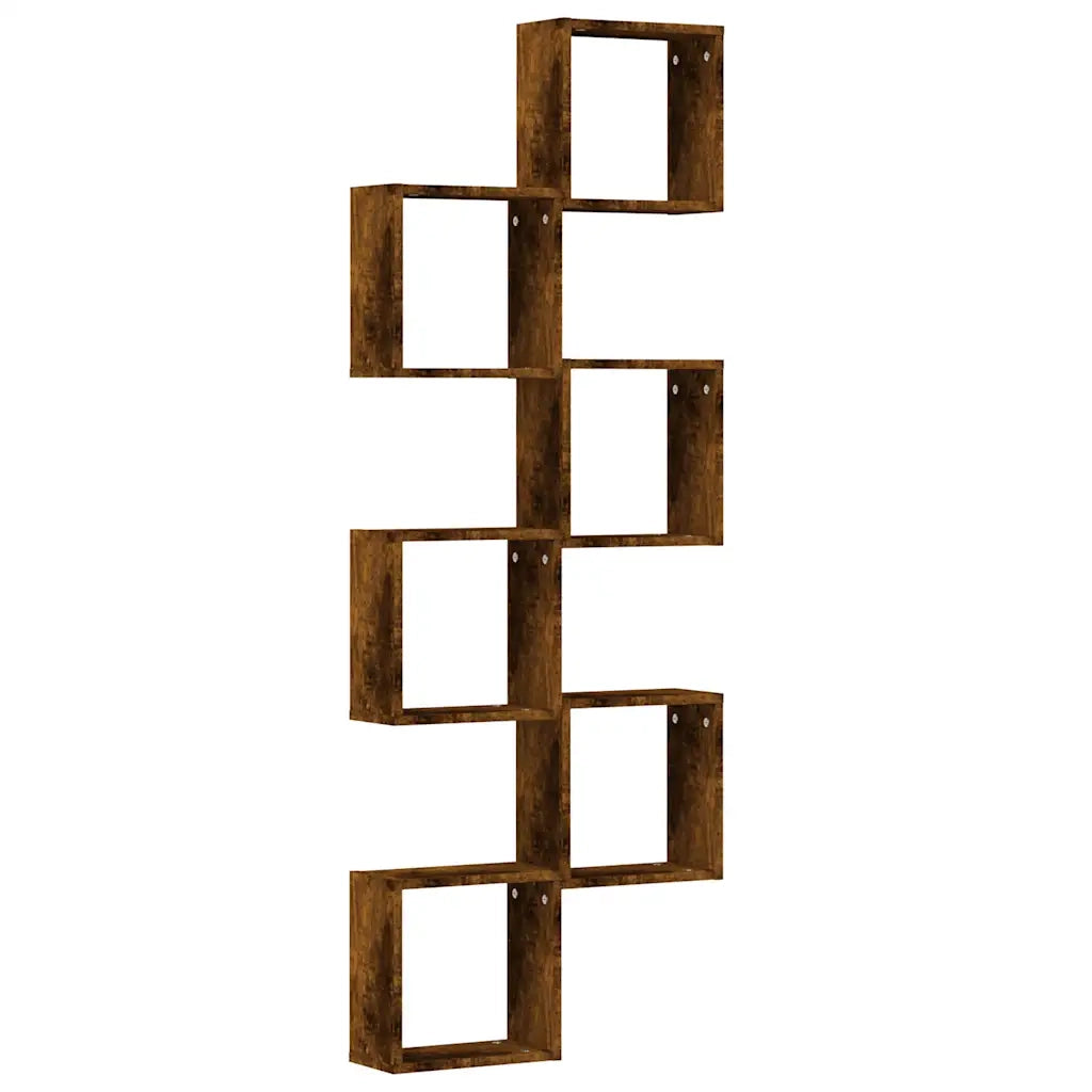 Mensole a Cubo 6 pz Rovere Fumo 30x15x30 cm 815881