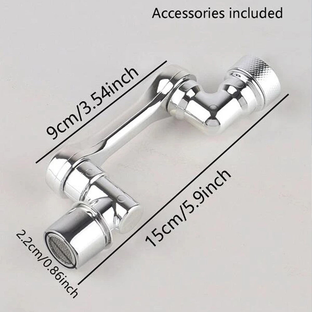 Trade Shop - Rubinetto Girevole 1080° Prolunga Rompigetto Snodabile Acqua Cucina Bagno -